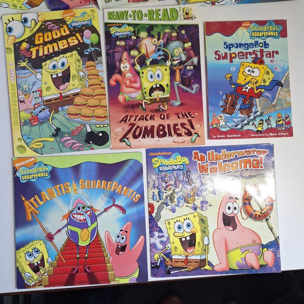 13 SpongeBob SquarePants Book Lot Nick Zone Level 2 18 Stories Reader Picture - Picture 3 of 5
